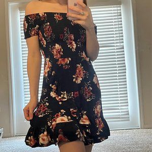 Navy Blue Floral Dress